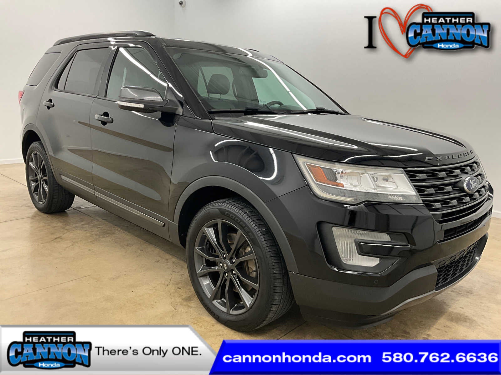 2017 Ford Explorer XLT in Shadow Black — front three-quarter view