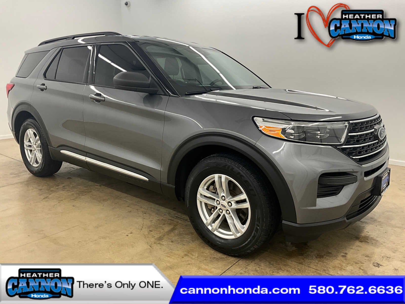2022 Ford Explorer XLT in Carbonized Gray — front three-quarter view