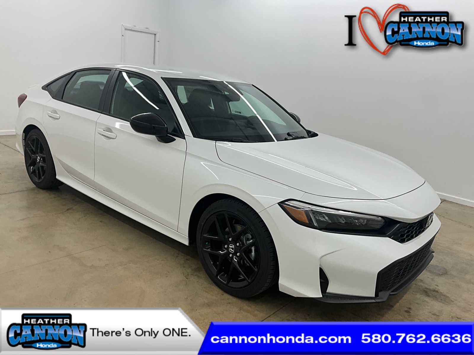2026 Honda Civic Sport in Platinum White Pearl — front three-quarter view