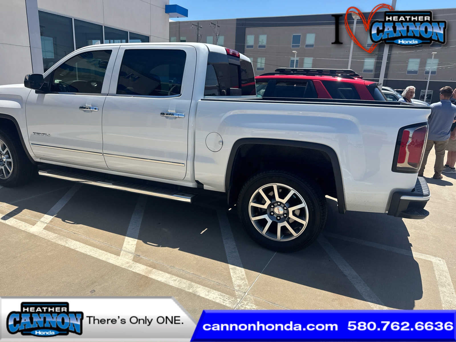 2017 GMC Sierra 1500 Denali in White Frost Tricoat — front three-quarter view