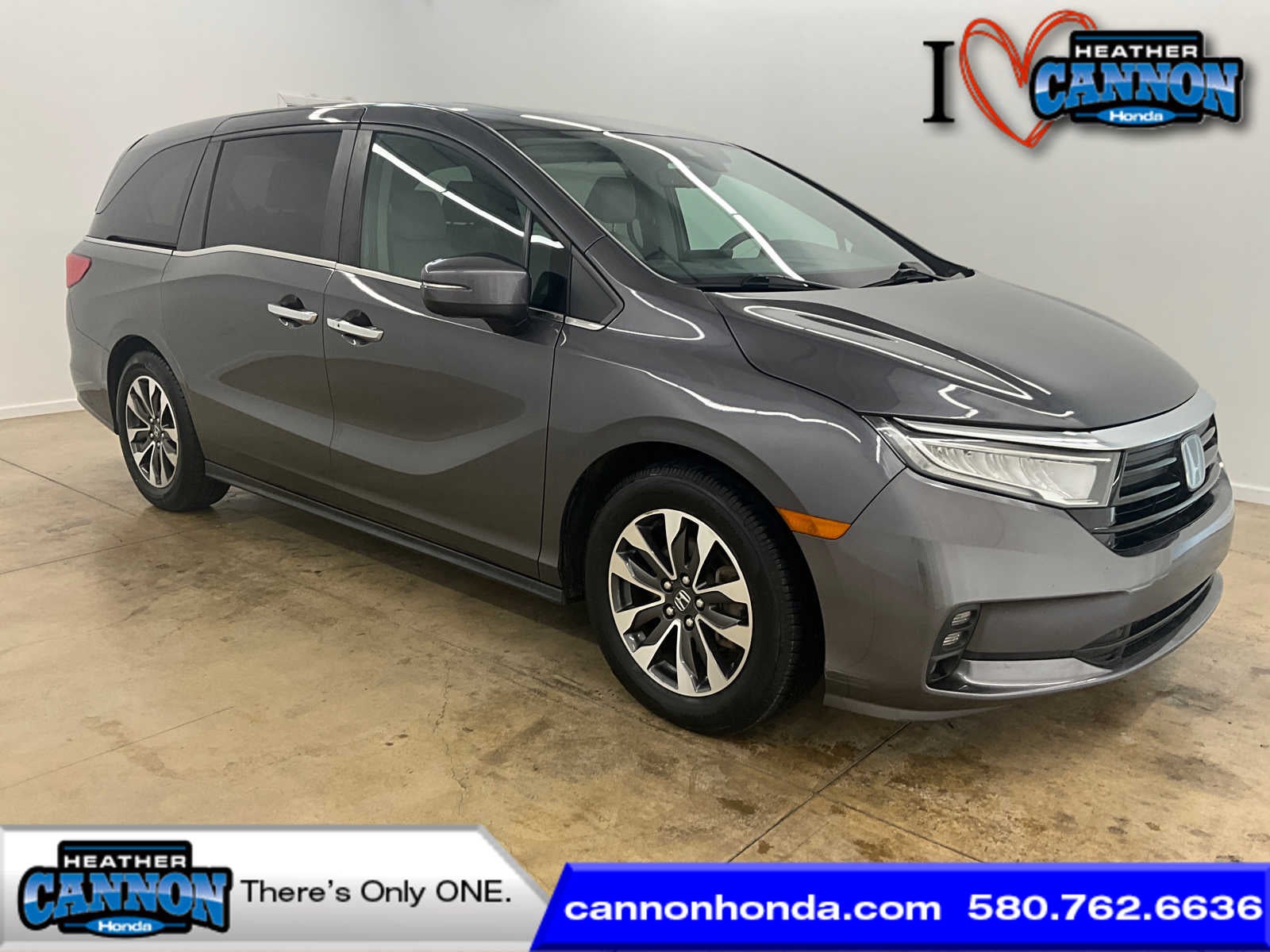 2022 Honda Odyssey EX-L in Modern Steel Metallic — front three-quarter view